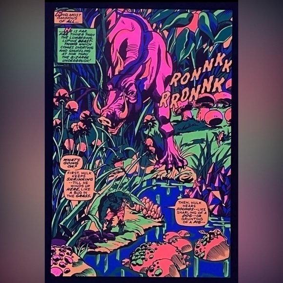 Hulk Blacklight Marvel Comic Poster by Herb Trimpe‎ and Sam Grainger - Picture 1 of 1